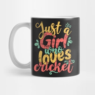 Just A Girl Who Loves Cricket - Bat and Ball game Gift design Mug